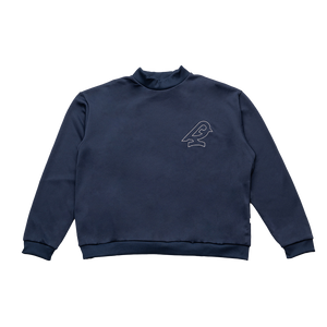 Recycled Embroidered Sweater Navy