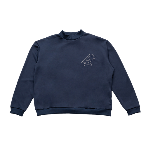 Recycled Embroidered Sweater Navy