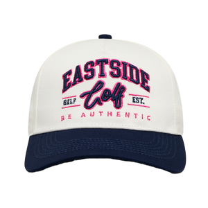 ESG Spellout 5-Panel Hat White True Navy