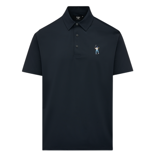 Snap Placket Polo Black