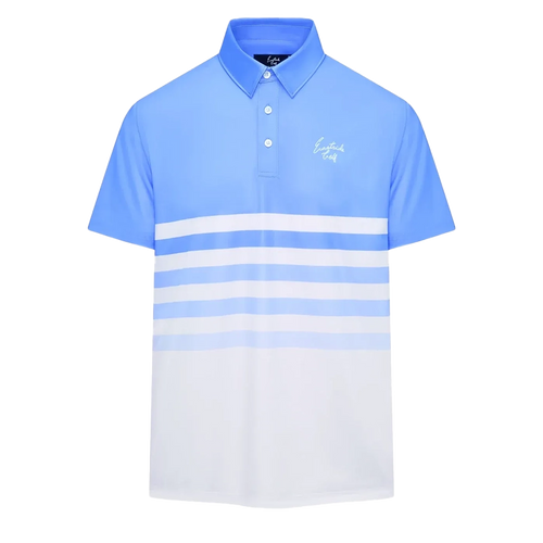 Ombre Striped Signature Golf Polo Tranquil Blue