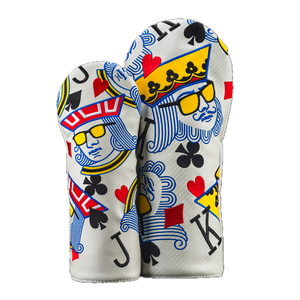 Poker Card White Driver & Fairway Cover Set
