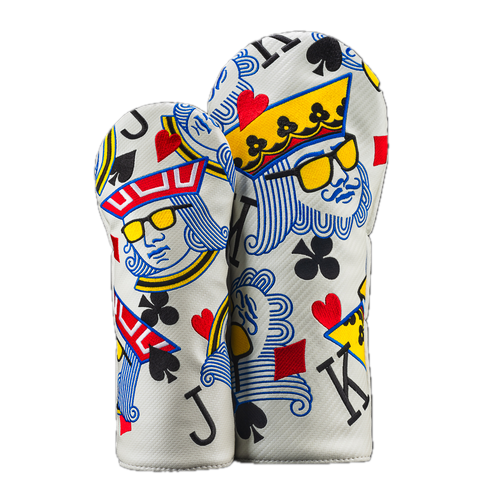 Poker Card White Driver & Fairway Cover Set