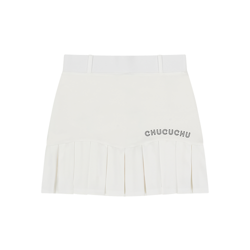 Jersey Pleated Skirt White
