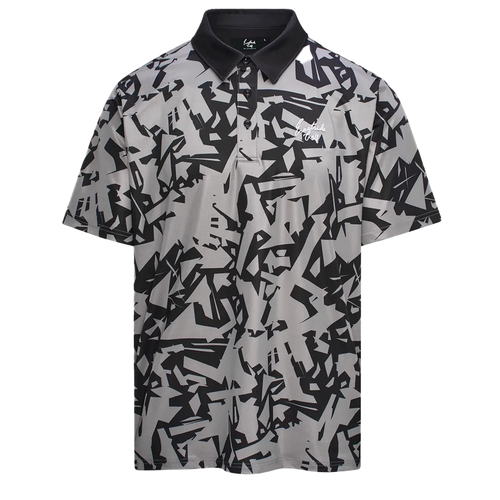 Shatter Print Signature Golf Polo Black Charcoal