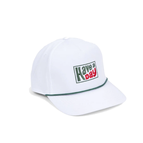 Have a Day Retro Rope Hat - White