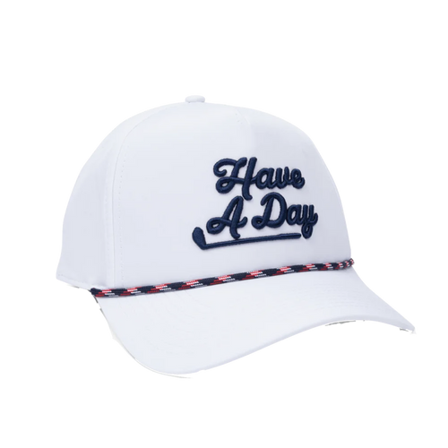 Have a Day Retro Rope Hat - Black & Red