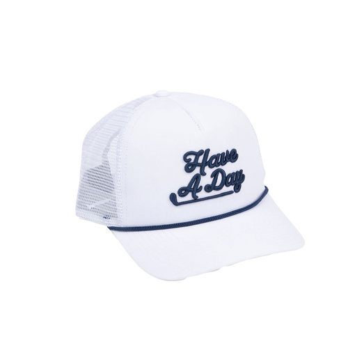 Have a Day Retro Rope Hat - White Mesh