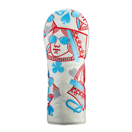 Poker Queen White Driver Cover
