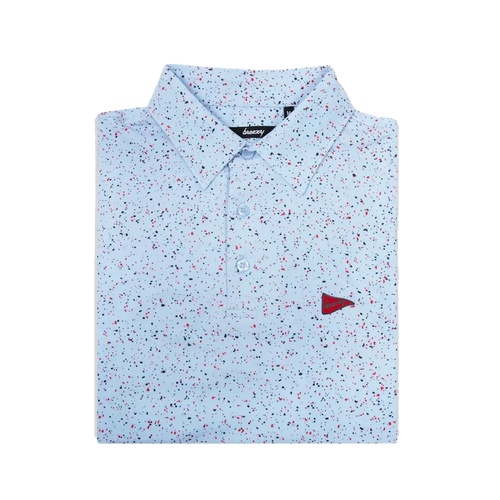 The USA Splatter Polo - Light Blue